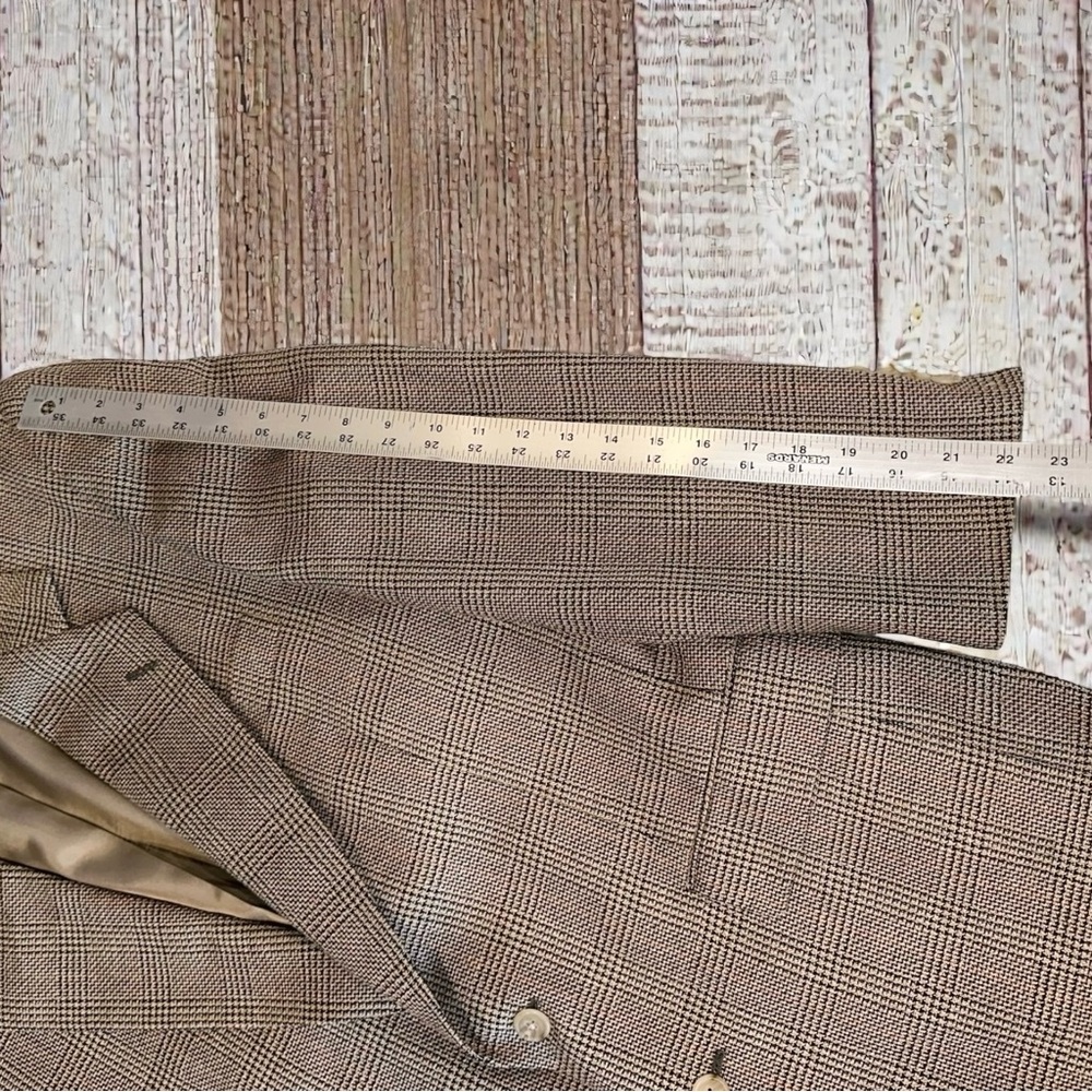 Mark Shale Men’s Brown Houndstooth Check Wool Sport Coat Blazer ~ Size 39R - Picture 10 of 10